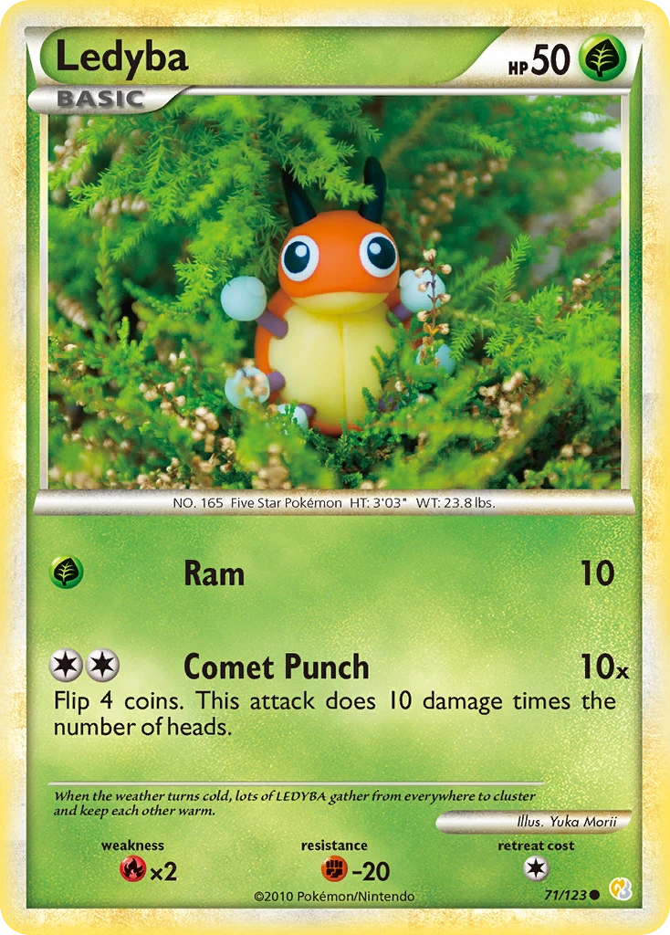 Ledyba 71/123, HeartGold & SoulSilver Pokémon card