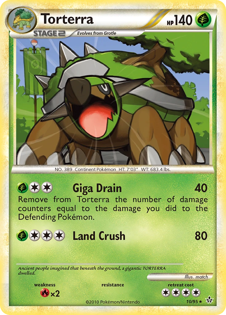 Torterra 10/95, HS—Unleashed Pokémon card