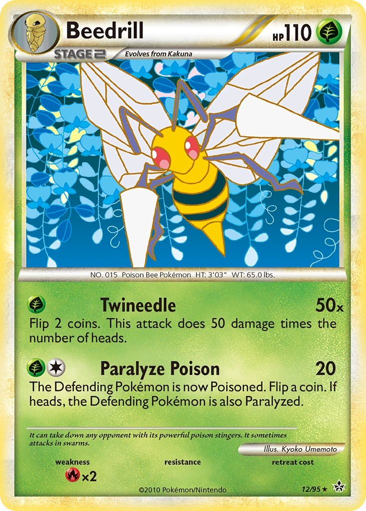 Beedrill 12/95, HS—Unleashed Pokémon card