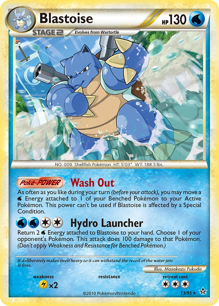 Blastoise 13/95, HS—Unleashed Pokémon card
