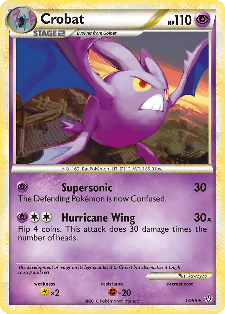 Crobat 14/95, HS—Unleashed Pokémon card