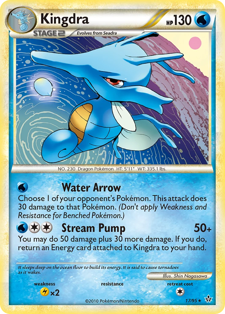 Kingdra 17/95, HS—Unleashed Pokémon card