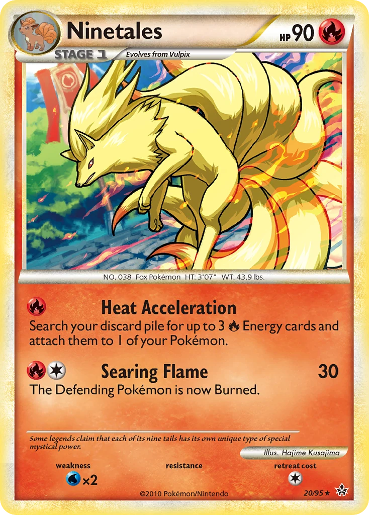 Ninetales 20/95, HS—Unleashed Pokémon card