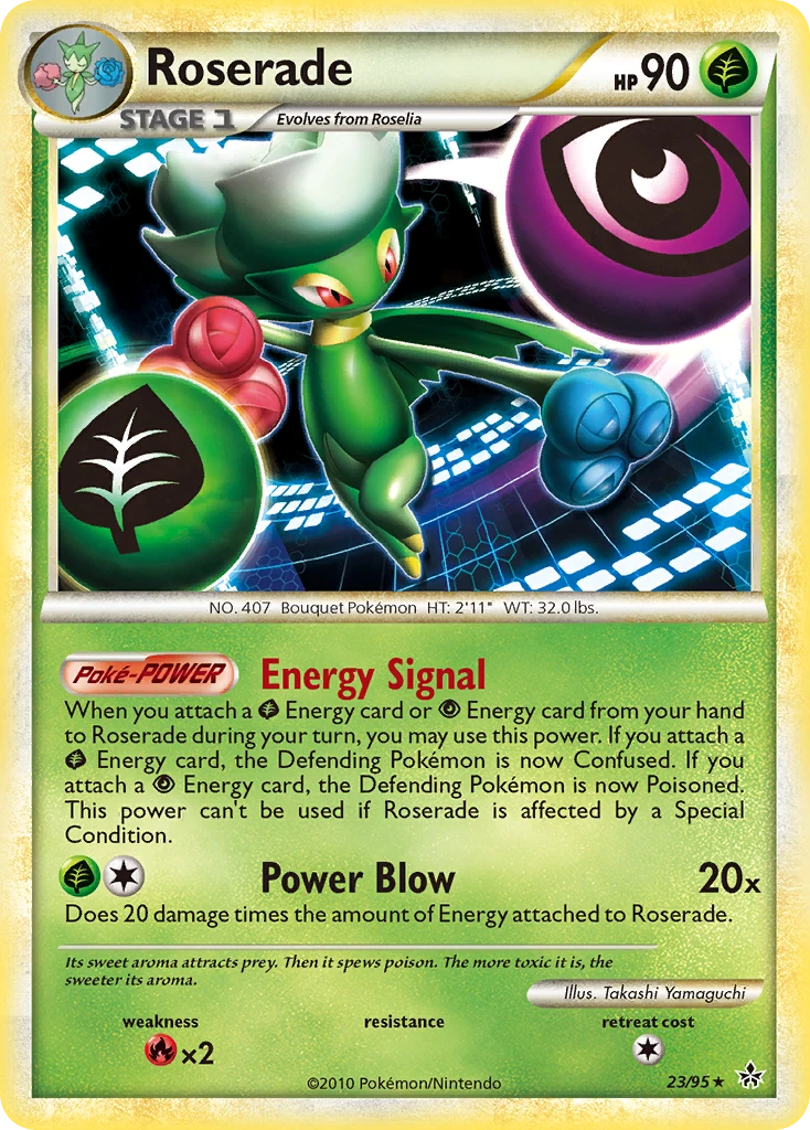 Roserade 23/95, HS—Unleashed Pokémon card