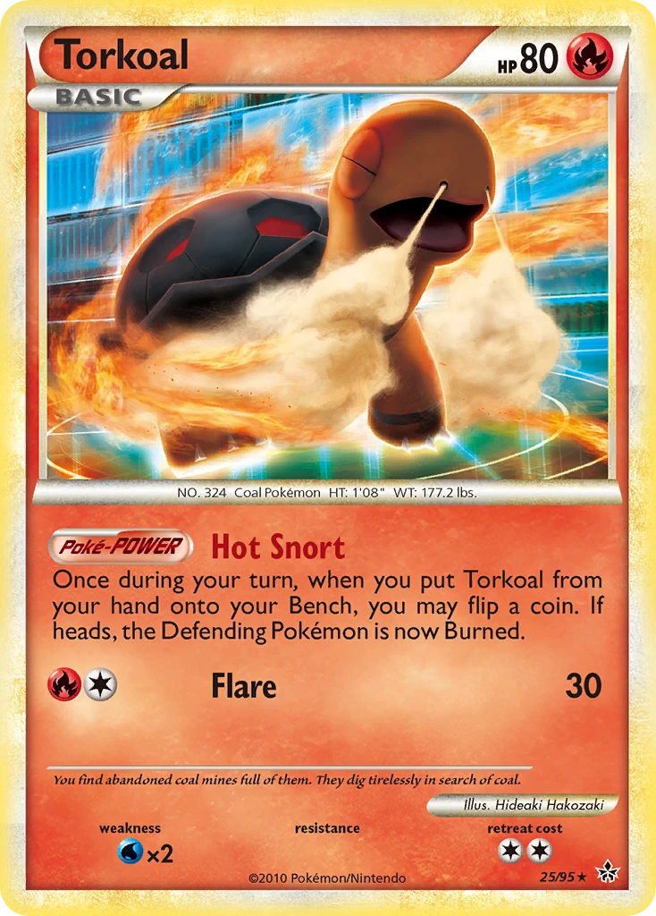 Torkoal 25/95, HS—Unleashed Pokémon card