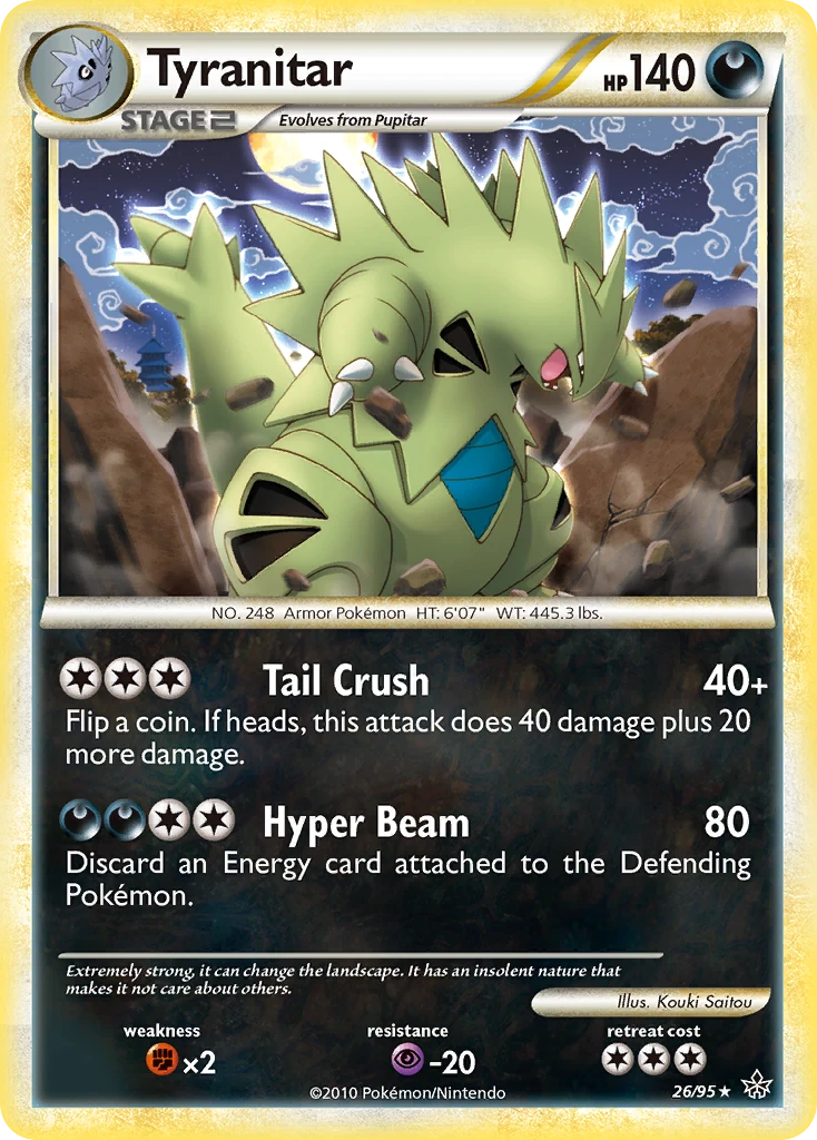 Tyranitar 26/95, HS—Unleashed Pokémon card