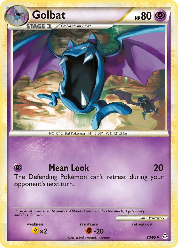 Golbat 30/95, HS—Unleashed Pokémon card