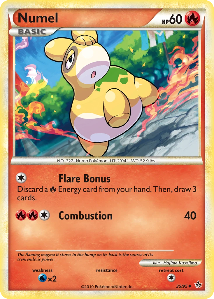 Numel 35/95, HS—Unleashed Pokémon card
