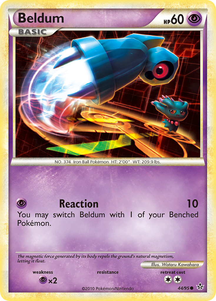 Beldum 44/95, HS—Unleashed Pokémon card