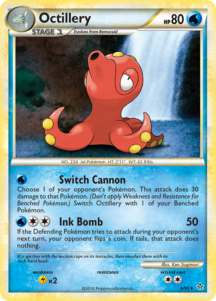 Octillery 6/95, HS—Unleashed Pokémon card