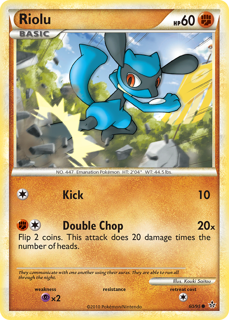 Riolu 60/95, HS—Unleashed Pokémon card