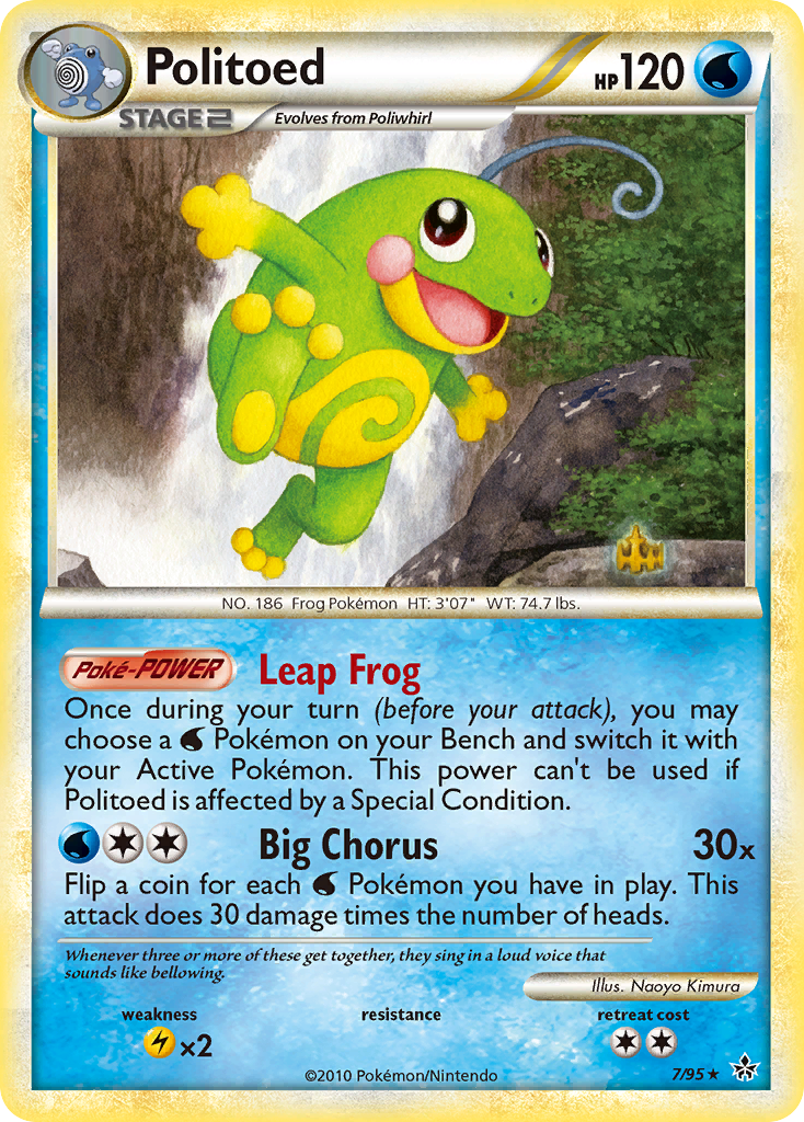 Politoed 7/95, HS—Unleashed Pokémon card
