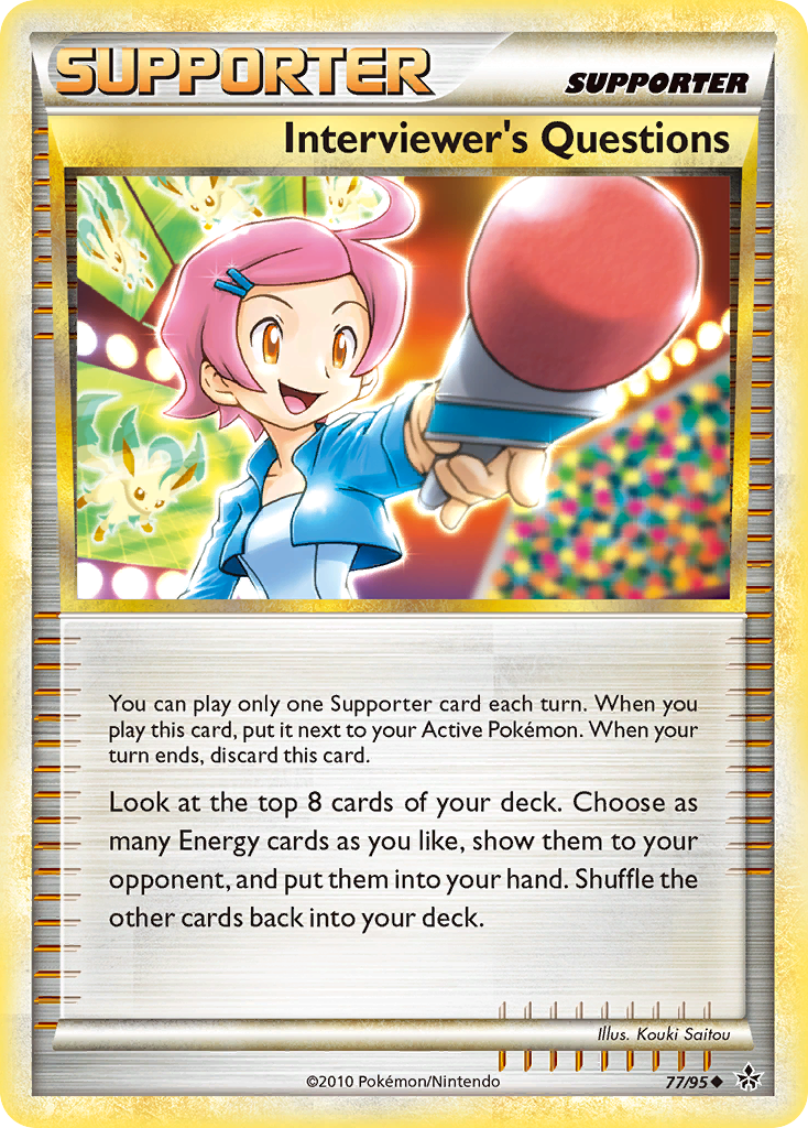 Interviewer's Questions 77/95, HS—Unleashed Pokémon card