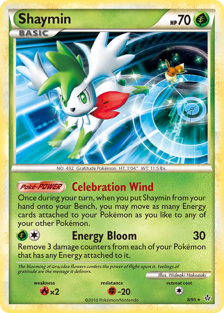 Shaymin 8/95, HS—Unleashed Pokémon card