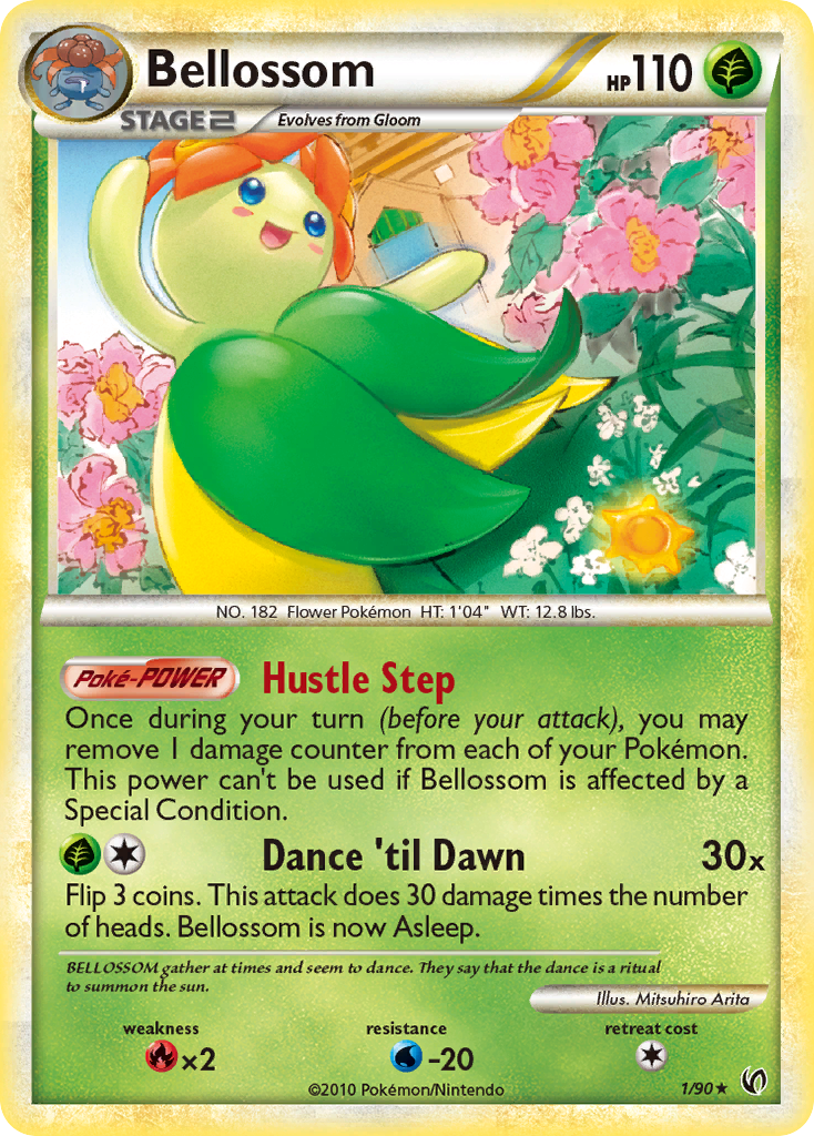 Bellossom 1/90, HS—Undaunted Pokémon card