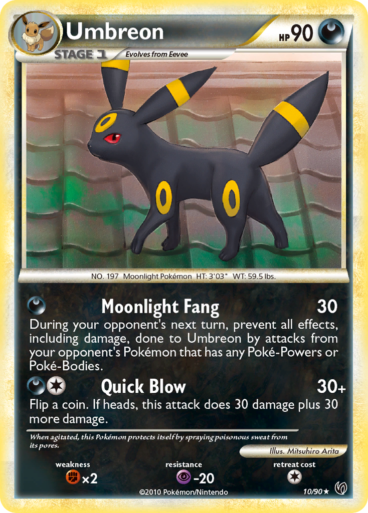 Umbreon 10/90, HS—Undaunted Pokémon card