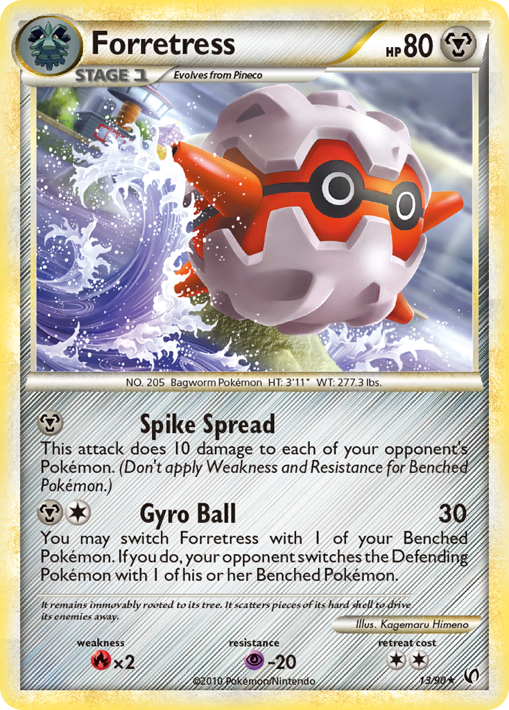 Forretress 13/90, HS—Undaunted Pokémon card