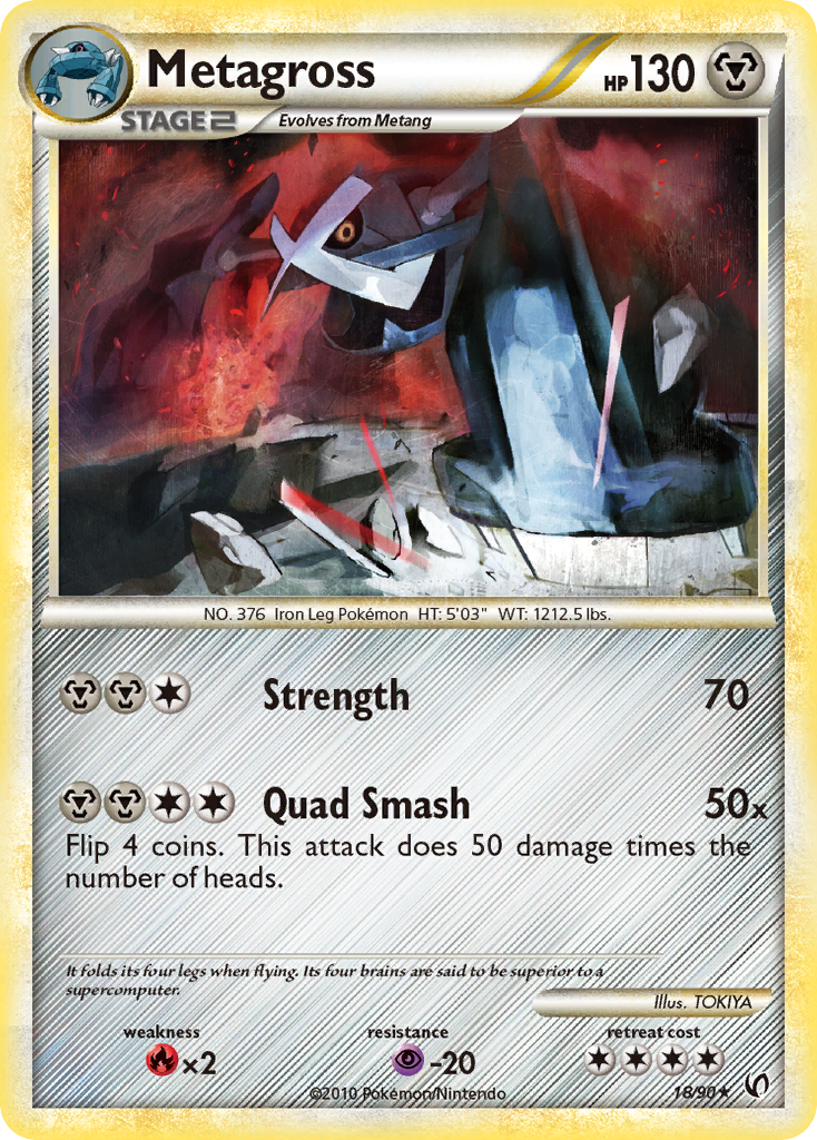 Metagross 18/90, HS—Undaunted Pokémon card