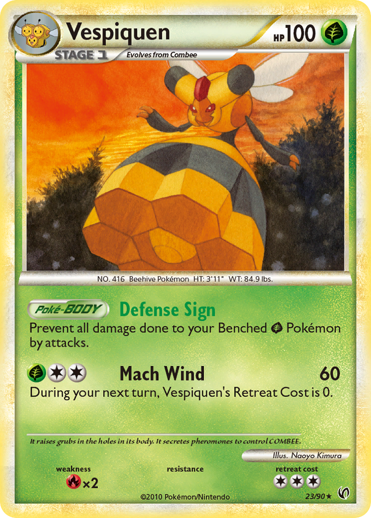 Vespiquen 23/90, HS—Undaunted Pokémon card