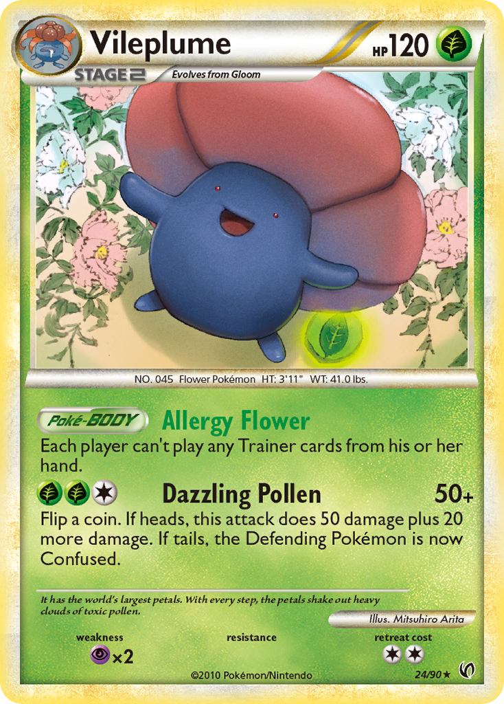 Vileplume 24/90, HS—Undaunted Pokémon card