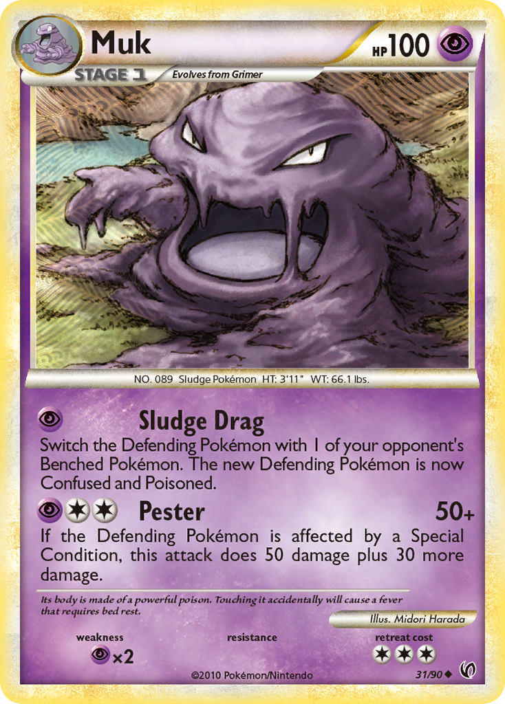 Muk 31/90, HS—Undaunted Pokémon card
