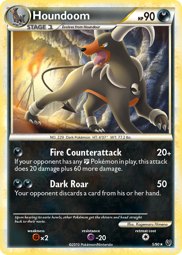 Houndoom 5/90, HS—Undaunted Pokémon card