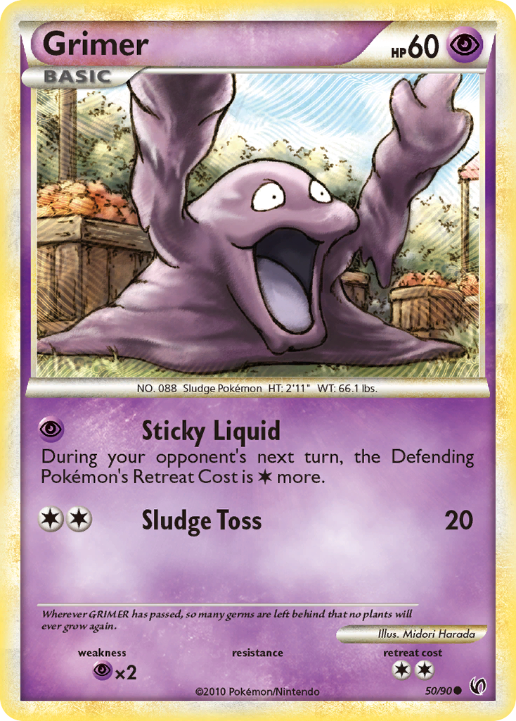 Grimer 50/90, HS—Undaunted Pokémon card