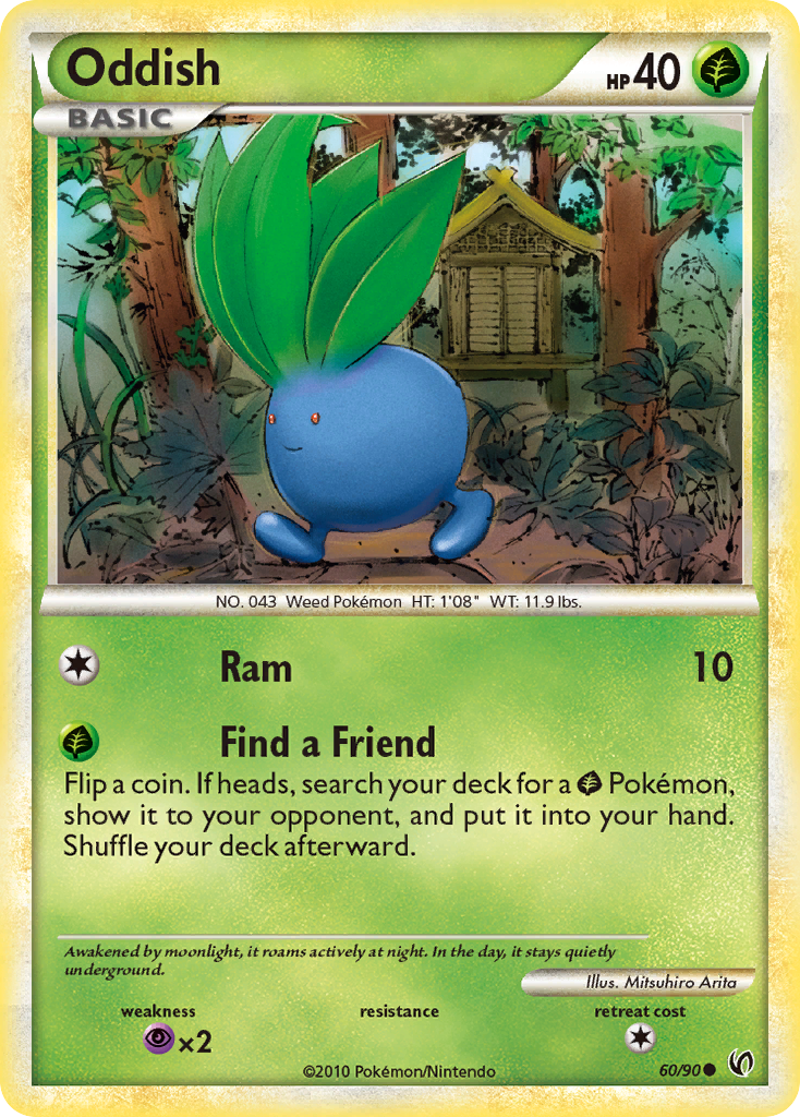 Oddish 60/90, HS—Undaunted Pokémon card