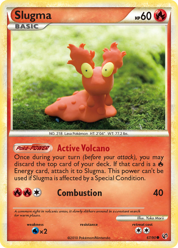 Slugma 67/90, HS—Undaunted Pokémon card