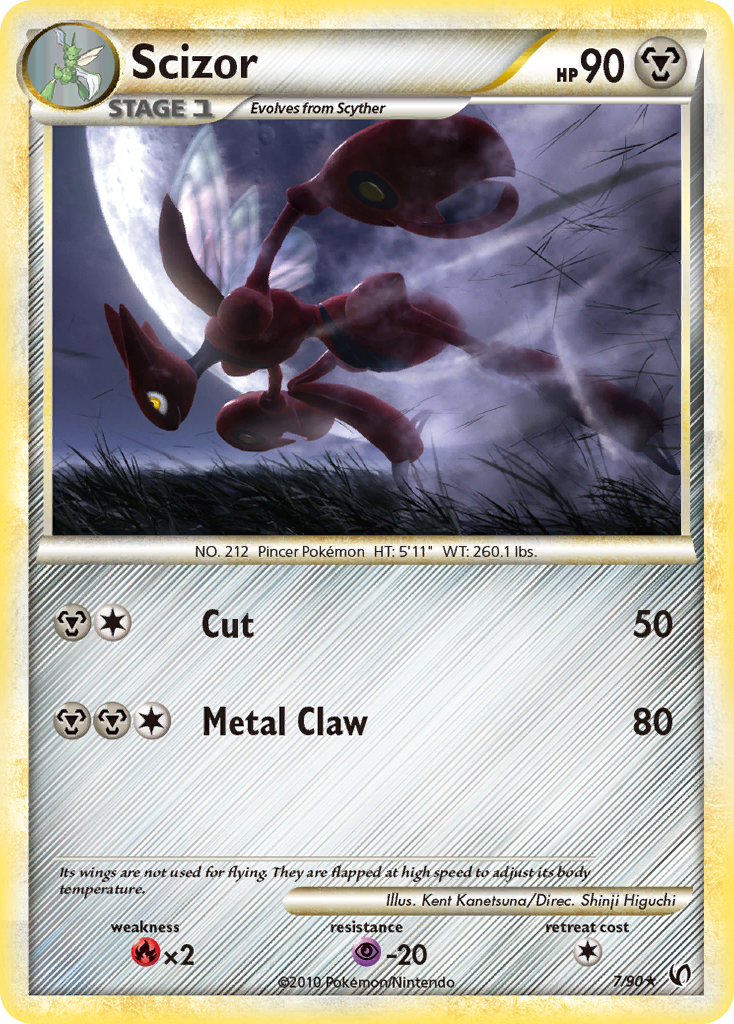 Scizor 7/90, HS—Undaunted Pokémon card