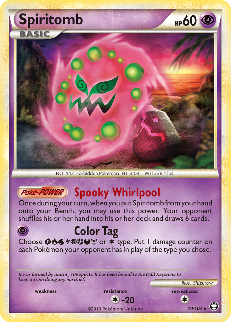 Spiritomb 10/102, HS—Triumphant Pokémon card