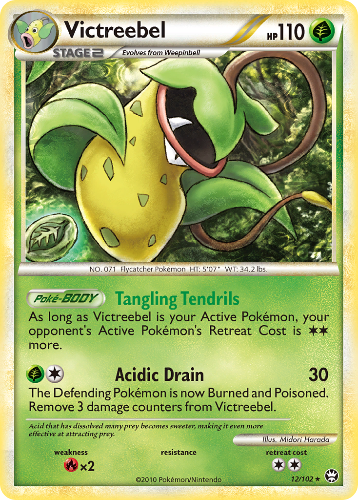Victreebel 12/102, HS—Triumphant Pokémon card