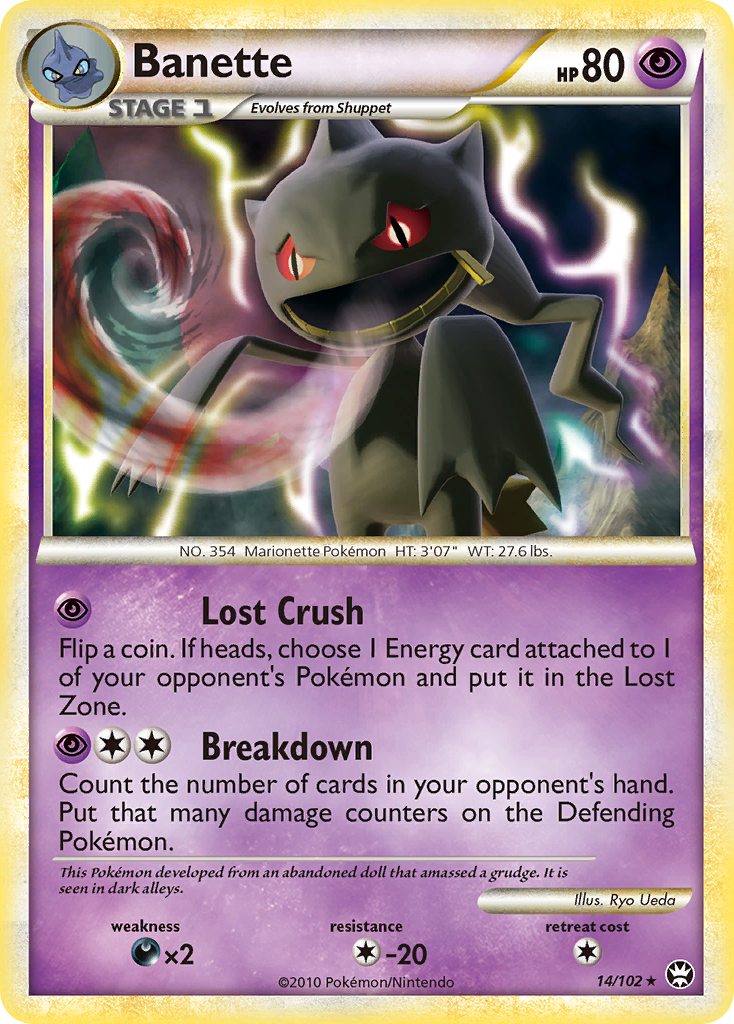 Banette 14/102, HS—Triumphant Pokémon card