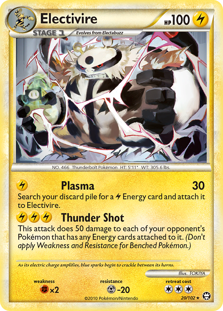 Electivire 20/102, HS—Triumphant Pokémon card