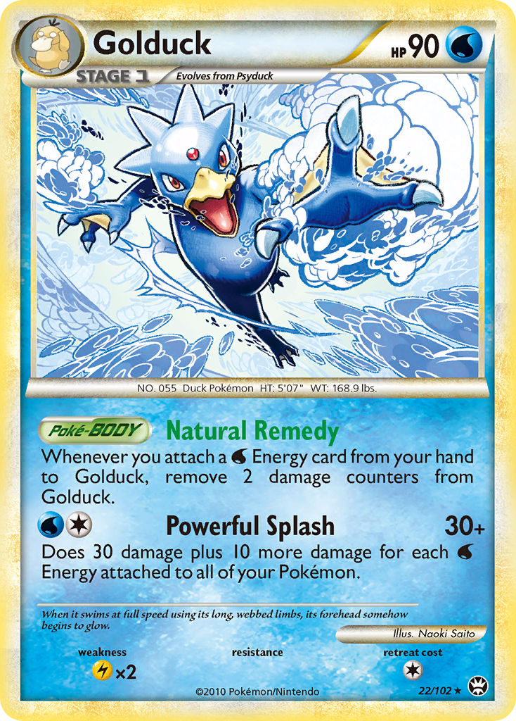 Golduck 22/102, HS—Triumphant Pokémon card