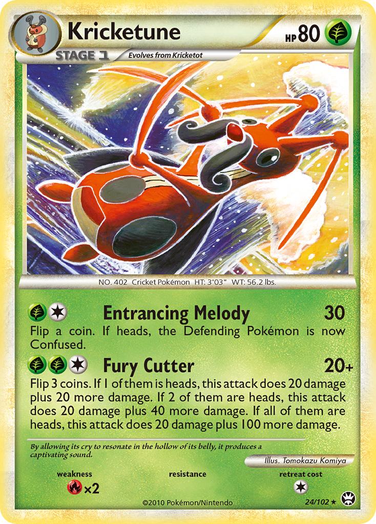 Kricketune 24/102, HS—Triumphant Pokémon card