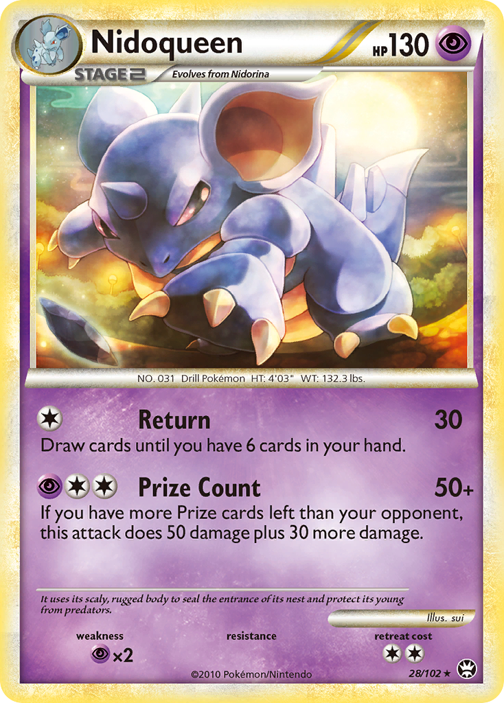 Nidoqueen 28/102, HS—Triumphant Pokémon card
