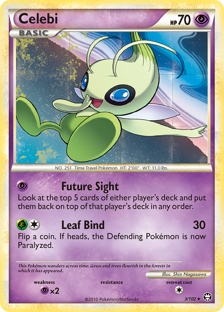 Celebi 3/102, HS—Triumphant Pokémon card
