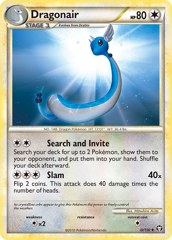 Dragonair 32/102, HS—Triumphant Pokémon card