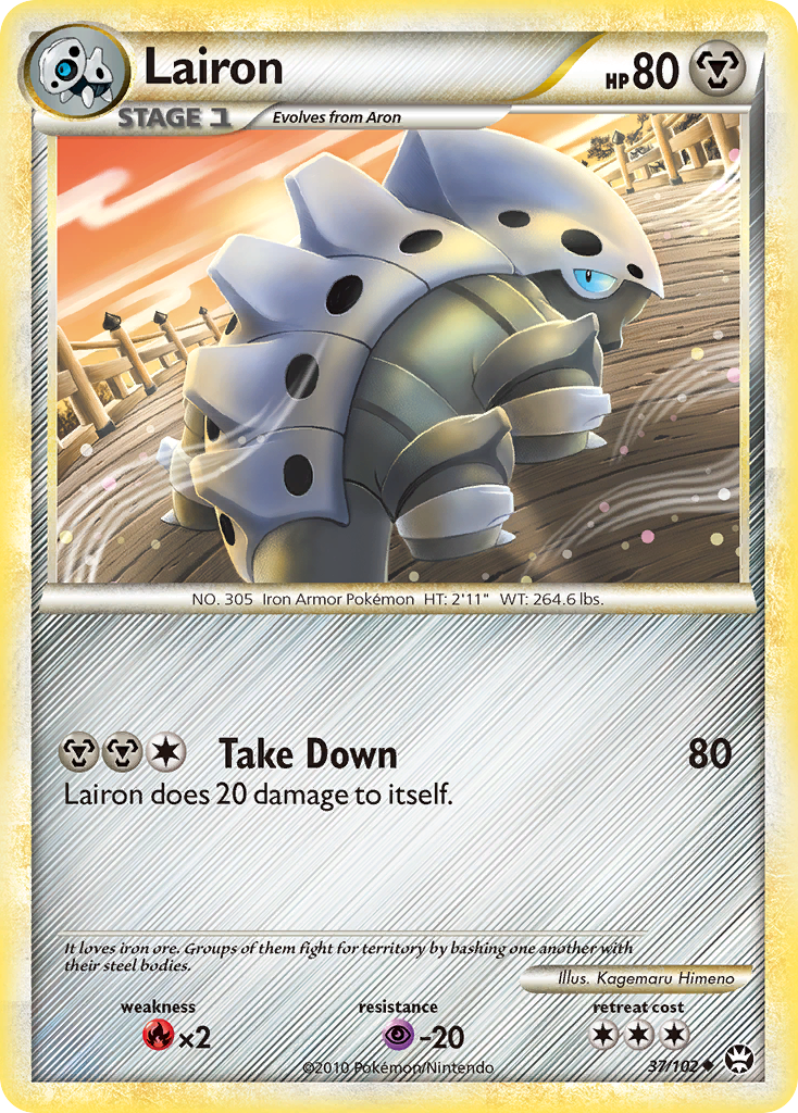 Lairon 37/102, HS—Triumphant Pokémon card