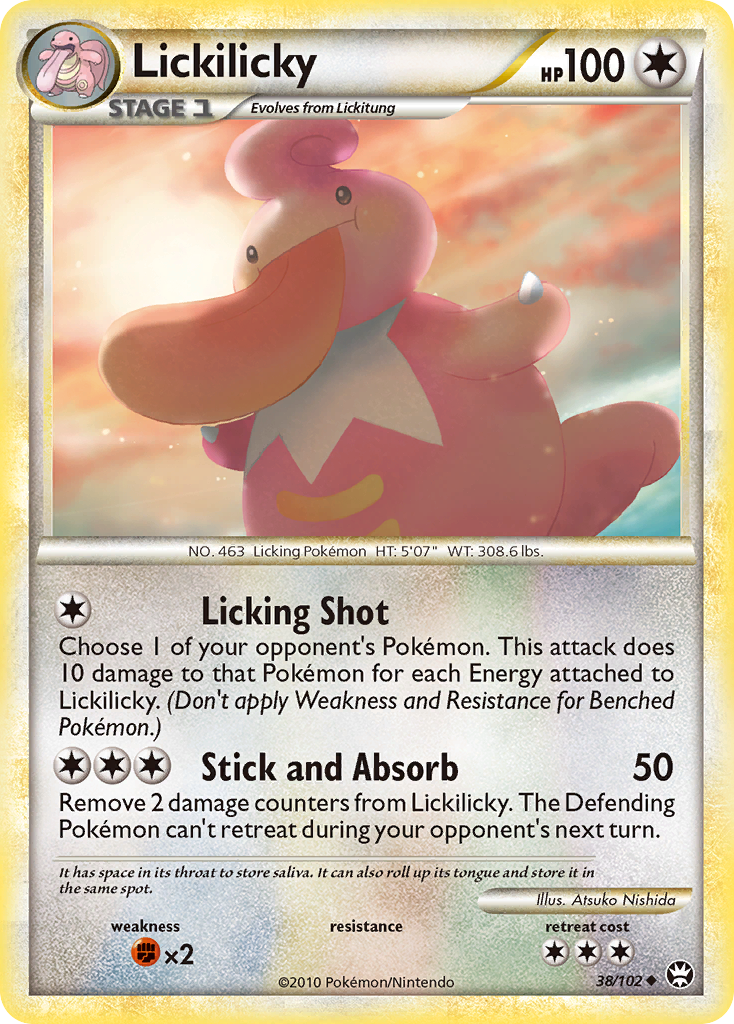 Lickilicky 38/102, HS—Triumphant Pokémon card