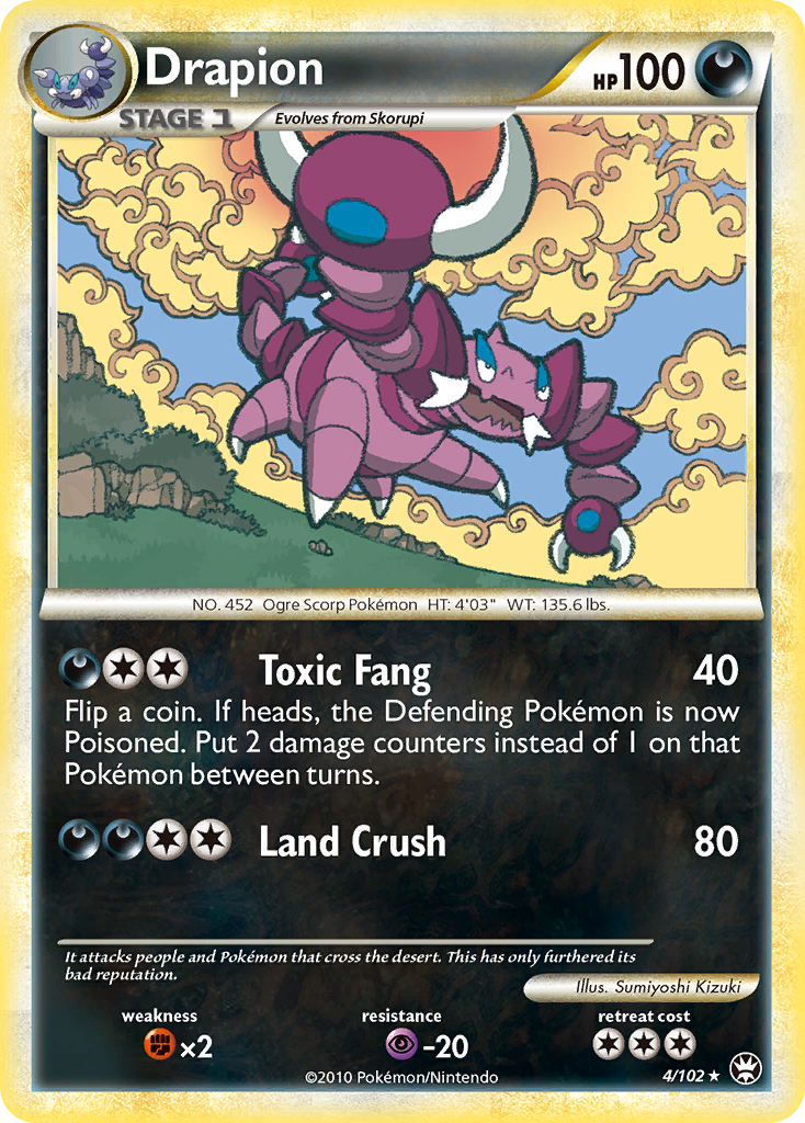 Drapion 4/102, HS—Triumphant Pokémon card