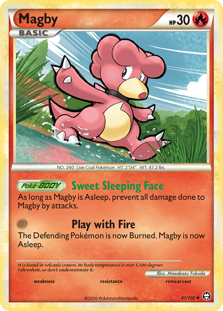 Magby 41/102, HS—Triumphant Pokémon card