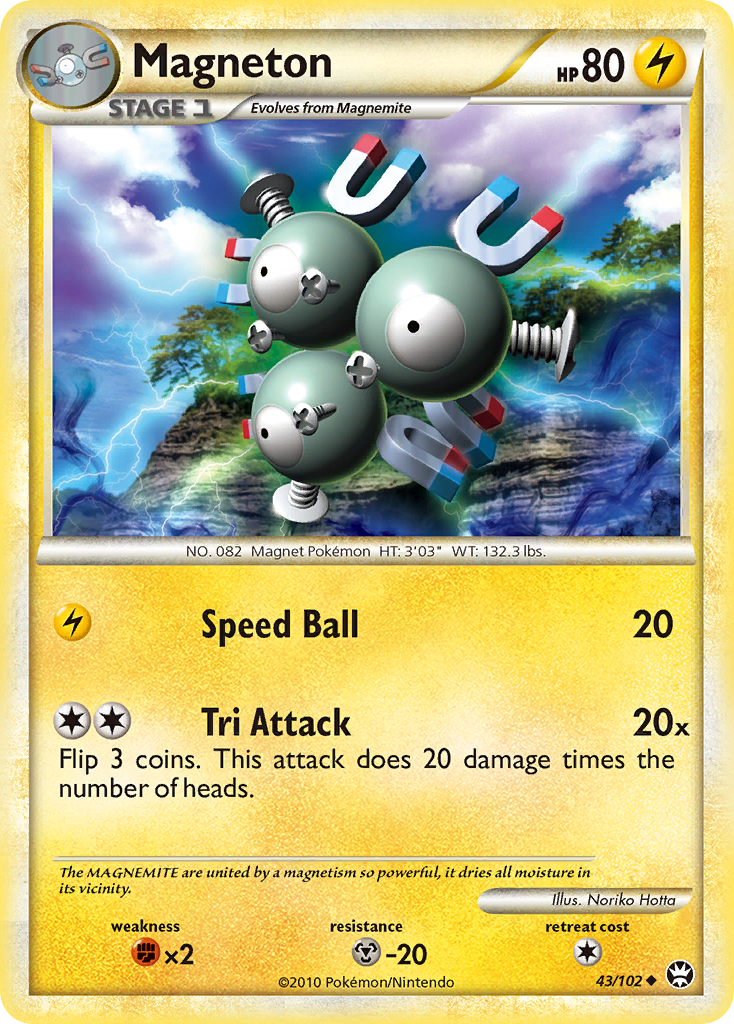 Magneton 43/102, HS—Triumphant Pokémon card