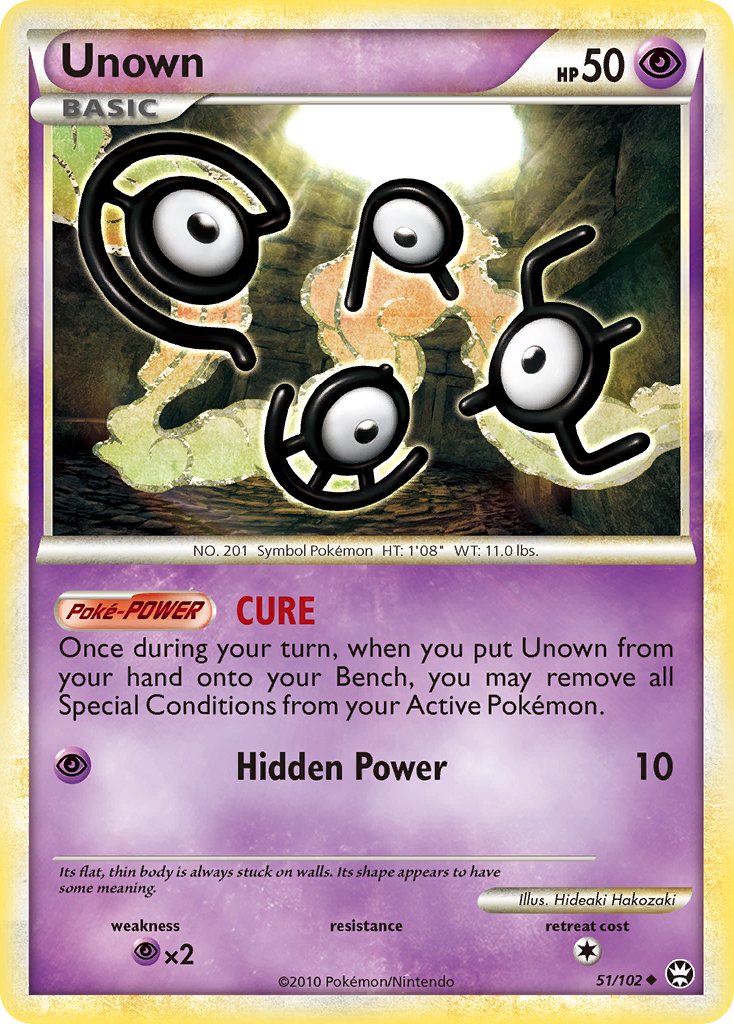 Unown 51/102, HS—Triumphant Pokémon card