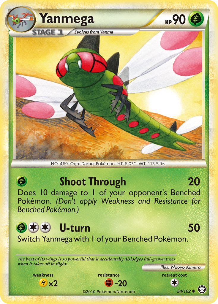 Yanmega 54/102, HS—Triumphant Pokémon card