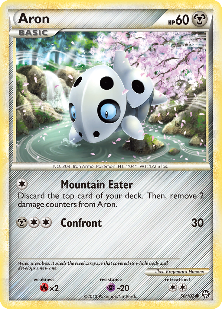 Aron 56/102, HS—Triumphant Pokémon card
