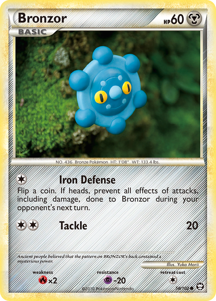 Bronzor 58/102, HS—Triumphant Pokémon card