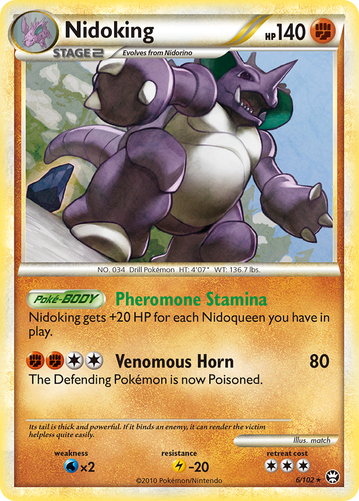 Nidoking 6/102, HS—Triumphant Pokémon card