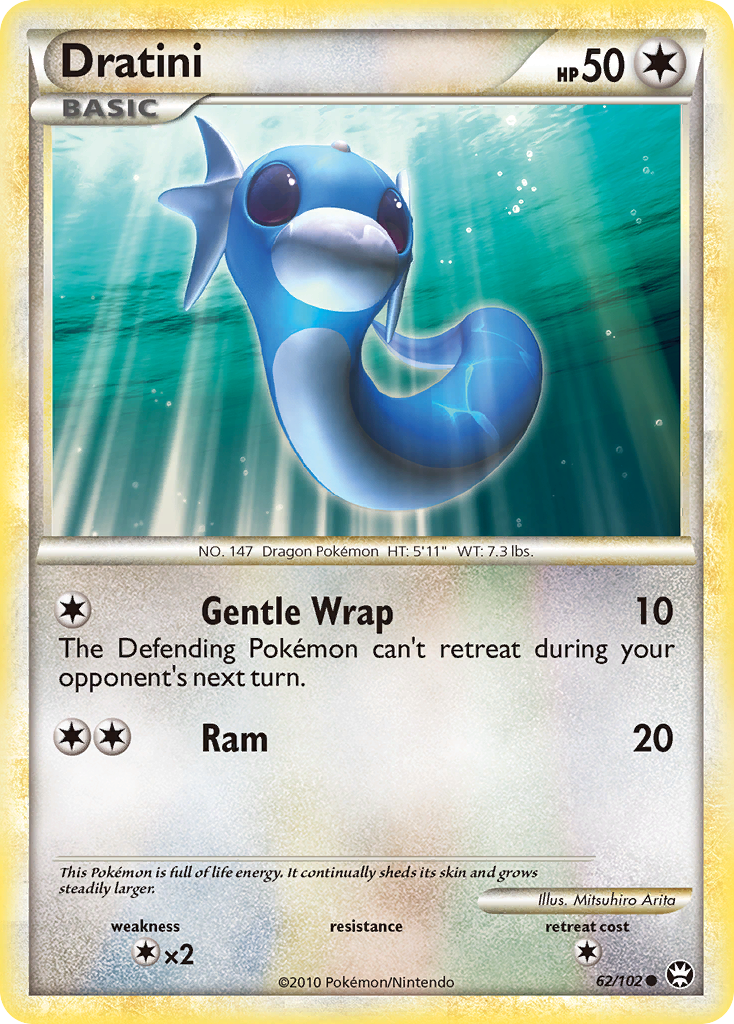 Dratini 62/102, HS—Triumphant Pokémon card